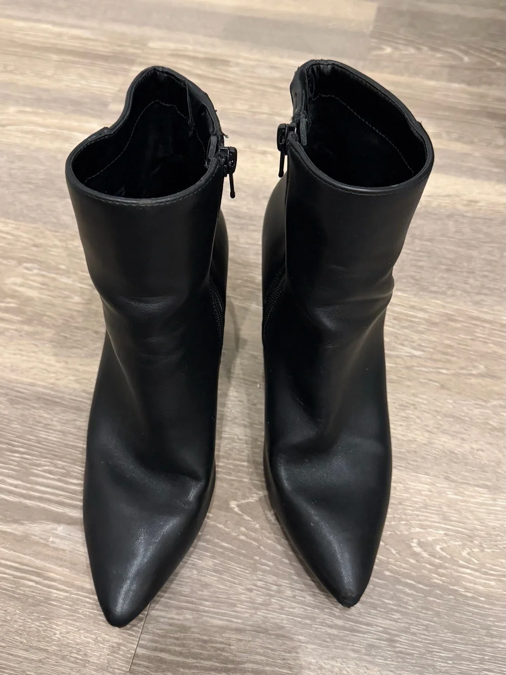 a new day Black Pointed Toe Ankle Booties with Block Heel